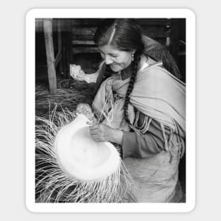 Vintage photo of Ecuador Weaver Sticker